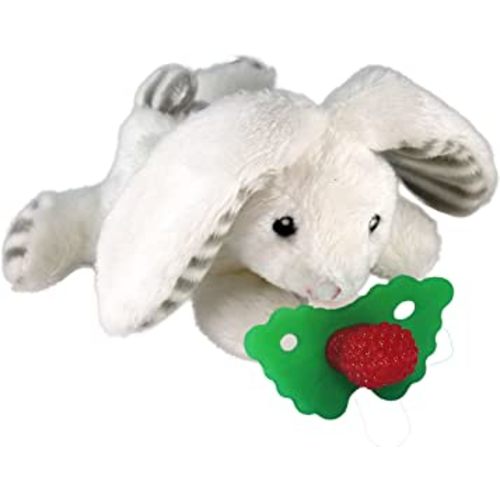 RAZBABY Razbuddy Razberry Teether/Pacifier Holder w/Removable Baby Teether Toy - 0M+ - Bpa Free - Bunny
