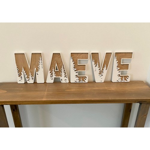 Forest Letters | Woodland Nursery | Nursery Decor | Custom Letters | Home Decor | Wall Sign | Wooden Alphabet | Layered Letters
