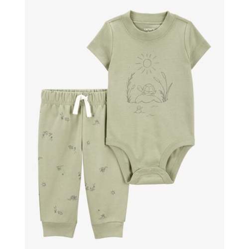 Baby 2-Piece Turtle Short-Sleeve Bodysuit Pant Set - Olive - Carter's | Carter's