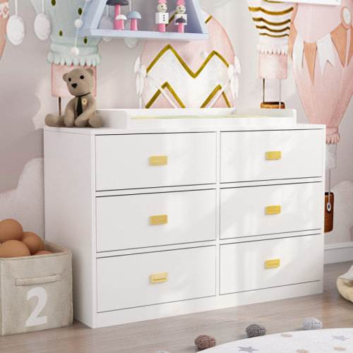 Latitude Run® 6 Drawers Changing Table Dresser & Reviews | Wayfair