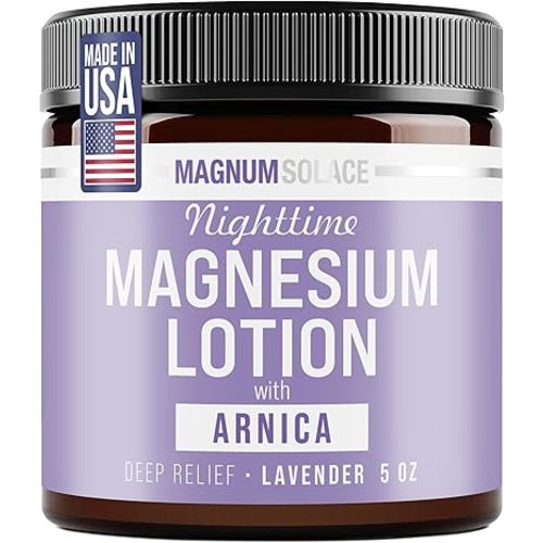 Nighttime Magnesium Lotion with Arnica – Soothing Relief & Relaxation, Highly Concentrated Magnesium for Muscles & Joints – Apply to Legs or Feet Before Bed – Skin-Friendly