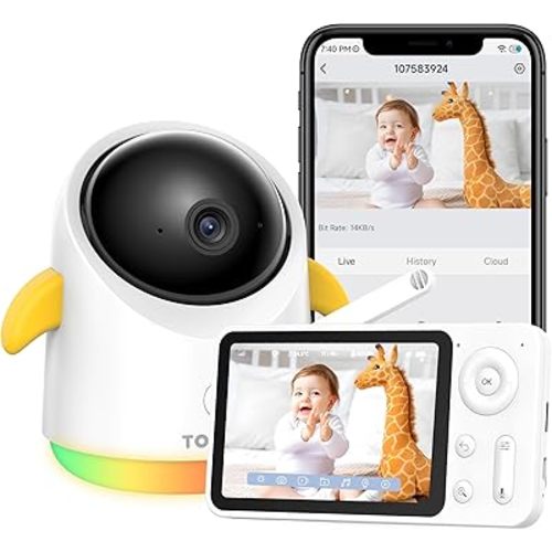 Baby Monitor with Camera and Audio WiFi/No WiFi: Baby Monitor WiFi Smartphone APP Control NightVision 4.3' Screen Smart Video Baby Monitor with Remote PTZ 2-Way Talk Motion & Cry Alert(Only 2.4G WiFi)