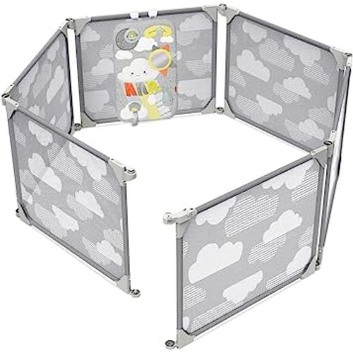 Skip Hop Expandable Baby Gate, Playview Enclosure, Silver Lining Cloud