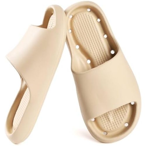 Shower Shoes for Women and Men Massage Slide Sandals Soft Cushioned Anti-Slip Pool Slides Comfort Quick Drying with Drain Holes Bathroom Slippers