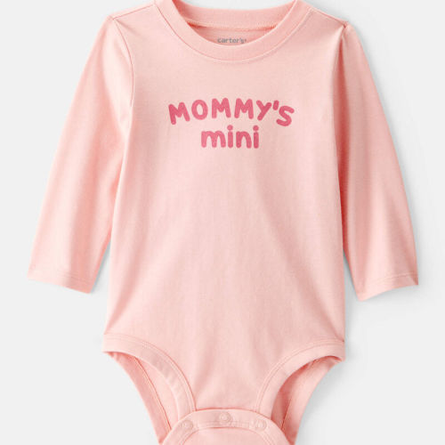 Pink Baby Girl Cotton Long-Sleeve Graphic Bodysuit - Pink | Carter’s Oshkosh Canada