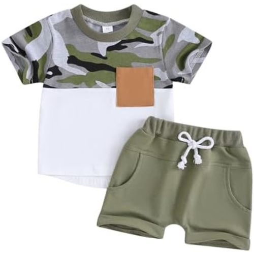 Toddler Baby Boy Clothes Stripe Short Sleeve T-Shirts Boy Shorts Cute Infant Boy Outfit Summer Clothing Set