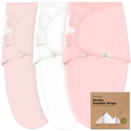 3pk Soothe Baby Swaddle 0-6 Months, Organic Newborn Baby Swaddle Sleep Sacks, Ergonomic Wearable Swaddle Blanket (candy)