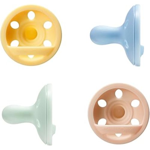 Tommee Tippee Breast-Like Pacifier, Lightweight, One-Piece Silicone Design, Symmetrical Nipple, 0-6m, 4 Pack