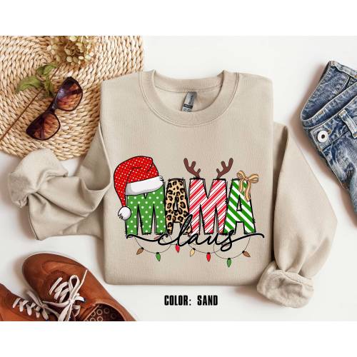 Mama Claus Sweatshirt, Merry Christmas Sweatshirt, Christmas Shirt, Christmas Sweatshirt, Christmas Gift For Mama, Christmas Mama Sweatshirt