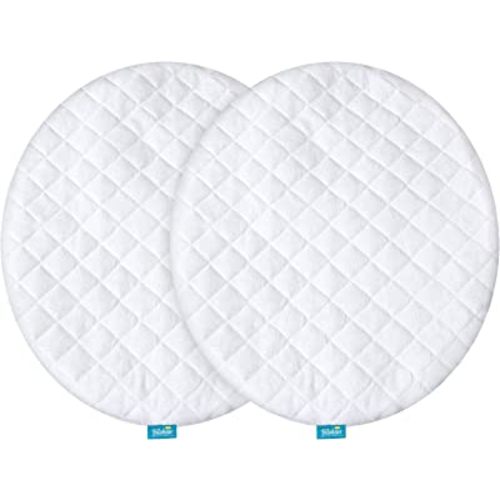 Waterproof Bassinet Mattress Pad Cover Compatible with Fisher Price On The Go Baby Dome, 2 Pack, Ultra Soft Viscose Made from Bamboo Terry Surface