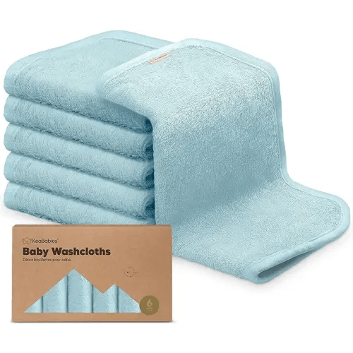 6-Pack Baby Washcloths - Soft Viscose Derived from Bamboo Washcloth, Baby Wash Cloths, Baby Wash Cloth for Newborn, Kids, Bath Baby Towels, Face Towel, Face Cloths for Washing Face(Sky)