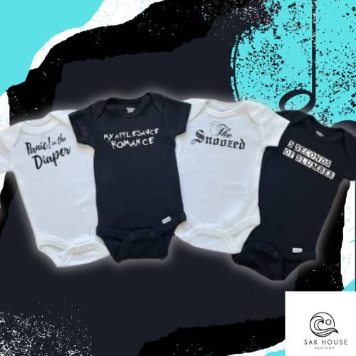 Rock N Roll, Punk Rock, Emo, Baby Onsies Bodysuit Set - Infant Girl or Boy made Baby Onsies