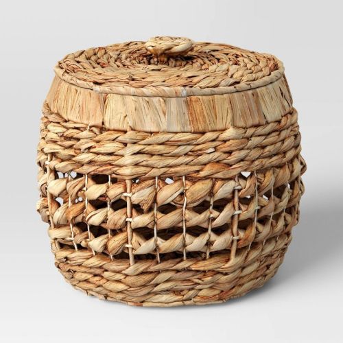 Round Water Hyacinth Basket with Lid - Threshold™