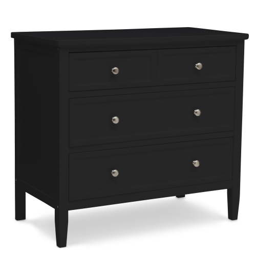 Delta Children Epic 3 Drawer Dresser with Interlocking Drawers, Black Ebony