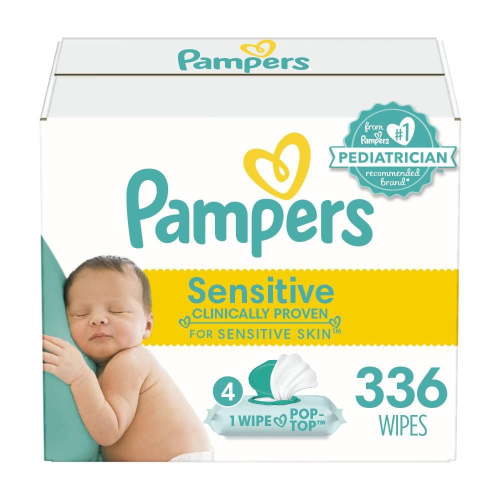 Baby Wipes Pampers Sensitive, Clinically Proven, Fragrance Free, Water Based, Hypoallergenic Baby Wipes, 4 Flip-Top Packs (336 Wipes Total) - Walmart.ca