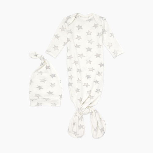 Aden + Anais Snuggle Knit Knotted Gown and Hat Set - Star