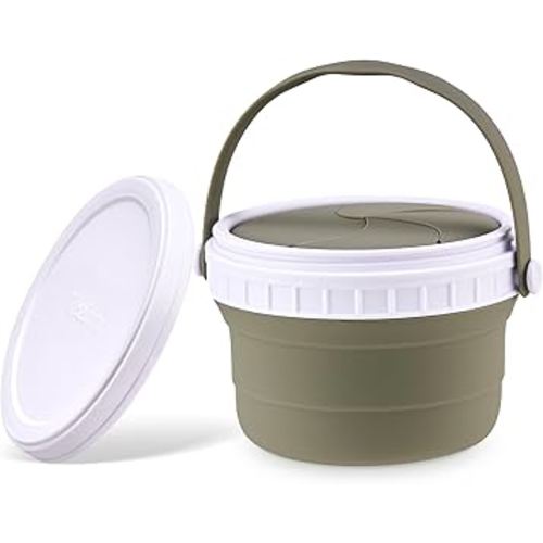 No Spill Silicone Toddler Snack Containers, Detachable Silicone Flap for Filling&Cleaning, Crumb-Free Hard Plastic Screw Travel Lid, Ultra-Soft for Baby Kids Hand In-Out, Snack Cup Holder 12 oz