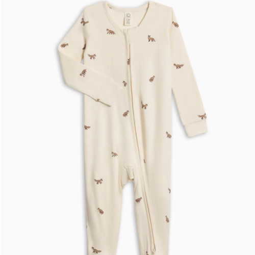 Peyton Zipper Sleeper Fox / Cranberry + Taupe 0-3 months