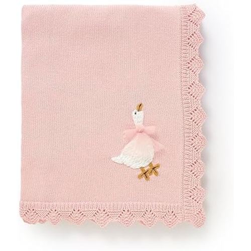 mimixiong Cotton Cute Baby Blanket Heritage Unisex Receiving Cuddle Stroller Crib Blanket Lovely Goose for Boys and Girls 30x40 Inch