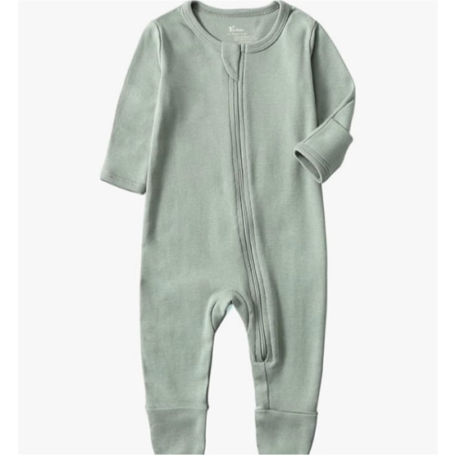 O2 BABY Baby Boys Girls Organic Cotton Zip-Front Sleeper Pajamas, Footed Sleep 'n Play