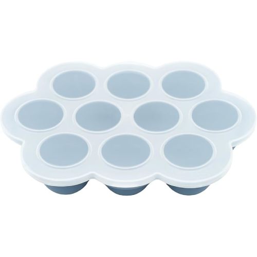 WeeSprout Silicone Baby Food Freezer Tray with Clip-on Lid - Perfect Storage Container for Homemade Baby Food, Vegetable & Fruit Purees, and Breast Milk (Navy, Ten 1.5 Ounce Sections)