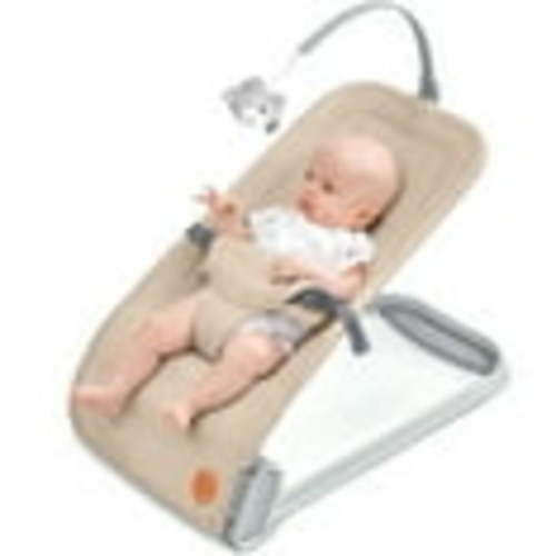 Baby Bouncer Seat for Infants, BabyBond Baby Bouncer with Sturdy Base, Portable Bouncer for Babies with Natural Vibrations (Khaki)