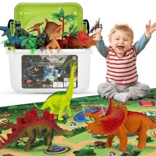 Swtroom Dinosaur Toys with Activity Play Mat Educational Toys & Gifts for Ages 2-7, Boys & Girls - for Christmas & Birthday