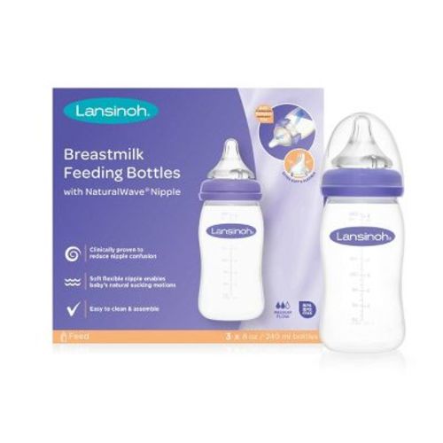 Lansinoh Momma Feeding Bottle 8oz 3pk