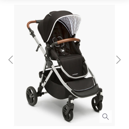 Mockingbird Single-to-Double Stroller | Black, Windowpane, Silver with Penny Leather