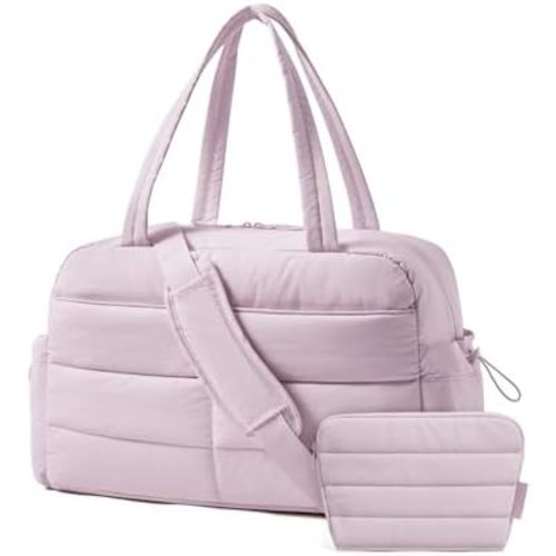 BAGSMART Gym Bag for Women with Toiletry Pouch, Lightweight Weekender Bags for Women with Wet Pocket, 31L Travel Duffle Carry On Bag, Weekender Overnight Bag for Travel,Water Resistant,Misty Purple