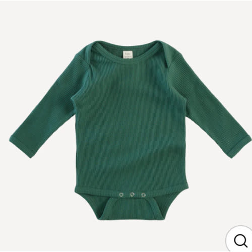 long sleeve lap neck bodysuit | juniper | organic cotton thermal