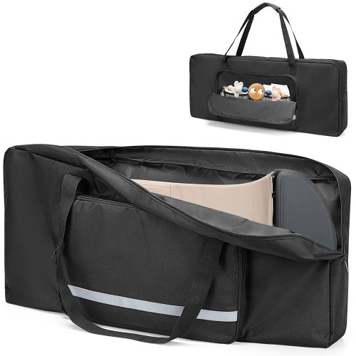 Baby Bouncer Transport Bag, Bouncer Carrier Compatible with Baby Bjorn Bouncer Balance Soft and Bouncer Bliss, Double Zipped Travel bag with shoulder Pad, Black