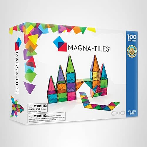 MAGNA-TILES Classic 100-Piece Magnetic Construction Set, The ORIGINAL Magnetic Building Brand