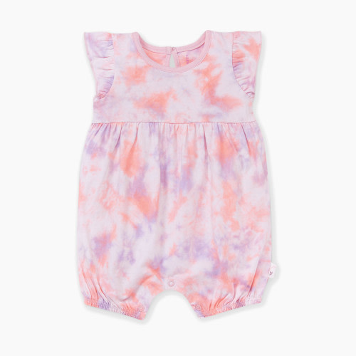 Burt's Bees Baby Spring Tie Dye Bubble Romper, 100% Organic Cotton - Spring Tie Dye, 0-3 Months
