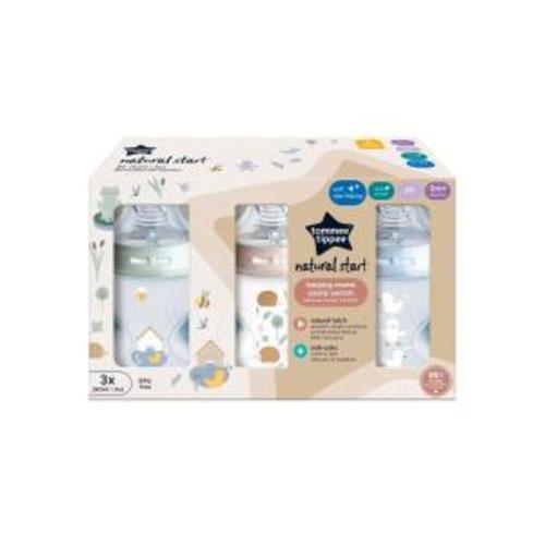 Tommee Tippee Baby Bottles Natural Start Anti-colic Bottle 260ml 0months+ | 3 pack