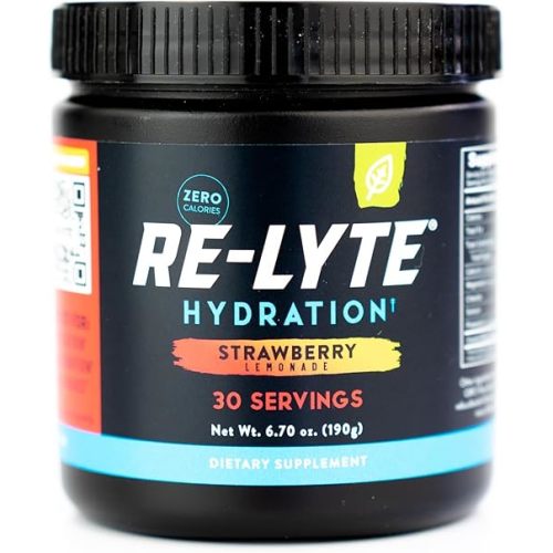 REDMOND Re-Lyte Electrolyte Drink Mix Strawberry Lemonade, 30 serving SMALL 6.88oz jar