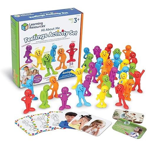Learning Resources All About Me Feelings Activity Set - Emotional Regulation Tools for Kids, Preschool Classroom Must Haves, Social Skills Activities, People Figurines, Toddler Emotions Gifts