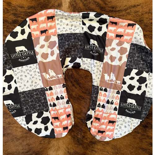 Little cattle rancher baby boppy pillow cover.