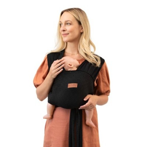 Moby Petunia Picklebottom X Moby Wrap Easy-Wrap Baby Carrier, Color: Black Eyelet