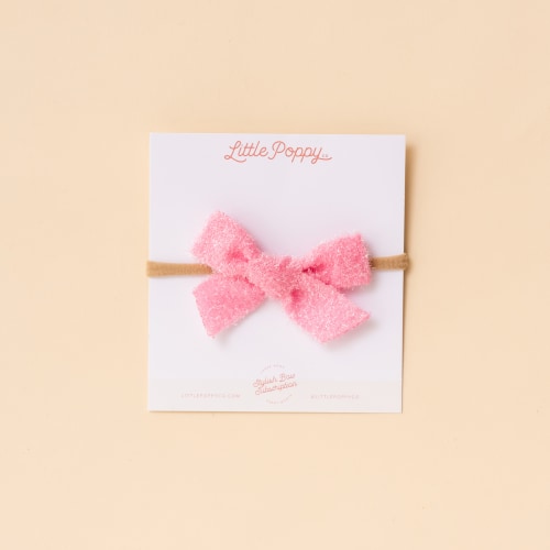 Pink Shimmer Ribbon Headband Bow