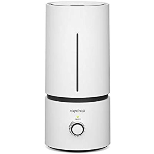 raydrop Cool Mist Humidifiers for Babies, Quiet and Small Ultrasonic Humidifier for Bedroom Nightstand, Space Saving, Auto Shut Off - (0.45 Gallon, US 110 V) (White, 1.7L)