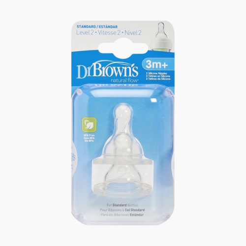 Dr. Brown's Natural Flow Standard Silicone Nipples (2 Pack) - Level 2
