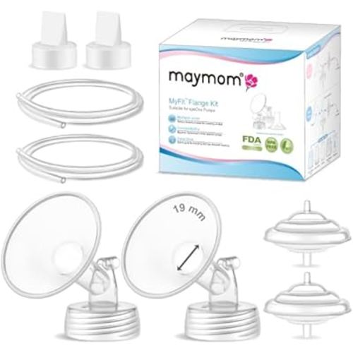 Maymom Pump Parts Compatible with Spectra S2 S1 9 Plus Breastpump, Flange (19mm) Valve Tubing Backflow Protector, Not Original Spectra Replacement Pump Parts S2 Accessories