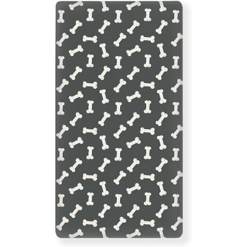 Dog Bone Themed Fitted Crib Sheet Black and White Standard Crib Mattress Fitted Sheet Doodle Food Bones Baby Toddler Bed Mattress Sheets for Boys Girls 28"x52"
