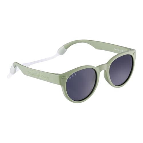 ROSHAMBO Unbreakable Baby Sunglasses - Italian Made Polarized with Strap - BPA Free Boys Girls - Round Shades