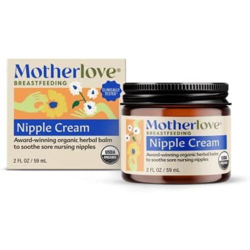 Motherlove Nipple Cream (2 oz) Organic Lanolin-Free Nipple Balm for Breastfeeding—Benefits Nursing & Pumping Moms