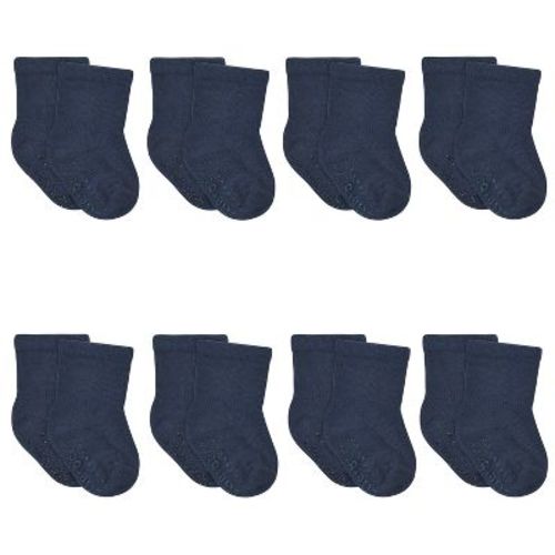 Gerber Baby Wiggle-proof™ Jersey Crew Socks - Navy - 0-6 Months - 8-pack