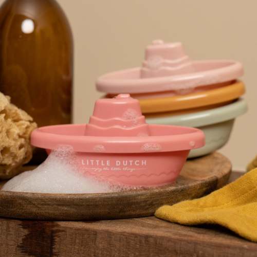 Little Dutch Stackable Bath Boats Pink | Baby Toys – Scandiborn