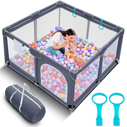 Tmsene Baby Playard for Babies & Toddlers (Grey)