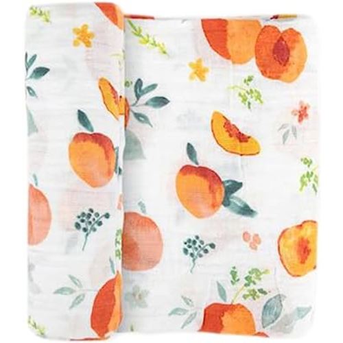 Little Unicorn – Georgia Peach Cotton Muslin Swaddle Blanket | Single | 100% Cotton | Super Soft | Newborns and Infants | Large 47” x 47” | Machine Washable